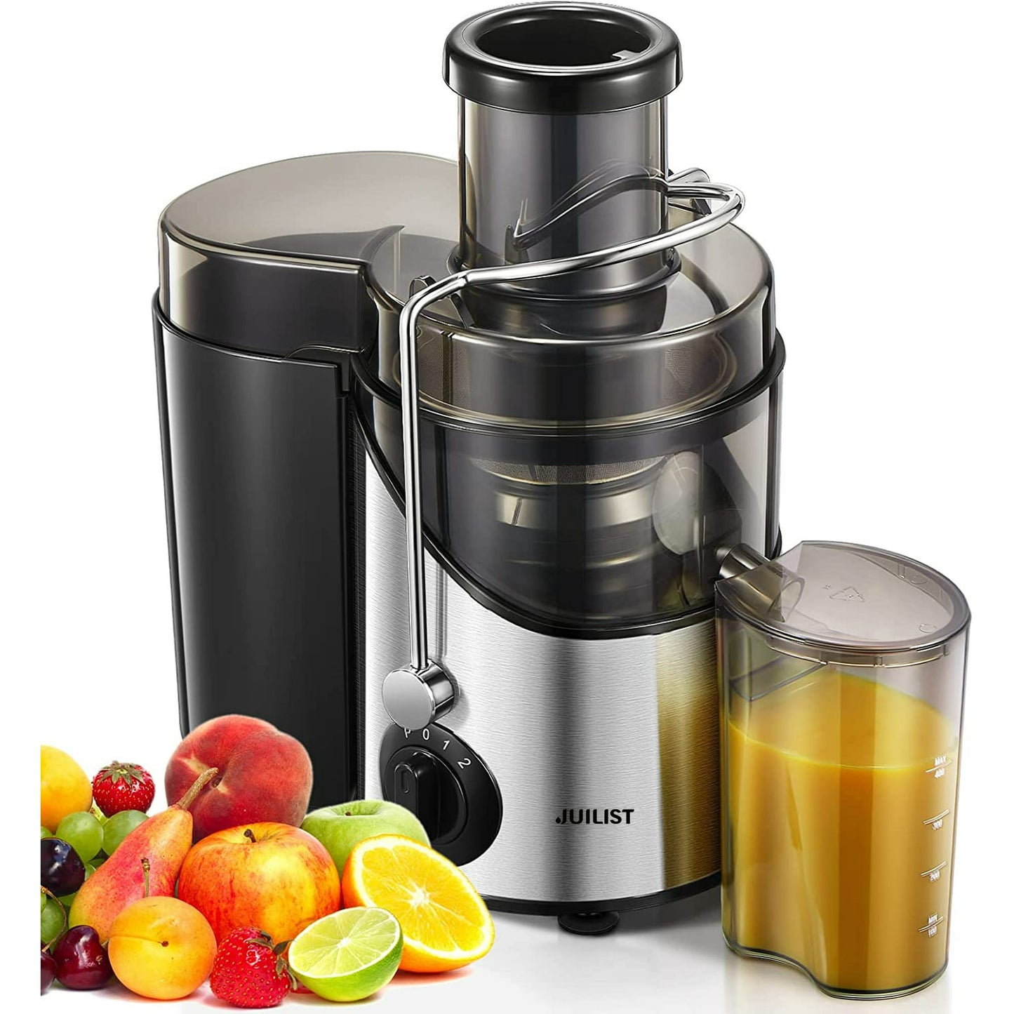 Juicer Machine Easy to Clean, 3" Feed Chute for Whole Fruit and Vegetable, Brush, Black