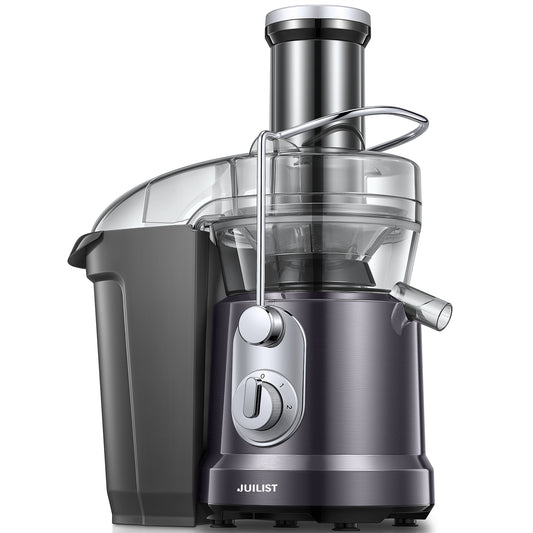 JUILIST Juicer Machines, 1000W Juice Extractor with 3" Wide Mouth for Whole Fruits and Vegetables, 2 Speed Settings, Recipe & Brush Included, Easy to Clean, BPA Free, Grey