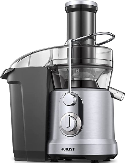 JUILIST Juicer Machines, 1000W Juicer Vegetable and Fruit with 3" Wide Mouth Food Chute, Easy to Clean, Large Power Juicer Extractor, 4S Fast Juicing & 2 Speeds Setting, Sliver