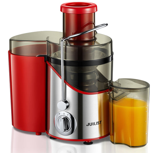 Juilist Juicer Machines, 3" Wide Mouth Juicer Extractor, 3-Speed Setting, 400W Easy to Clean, Red