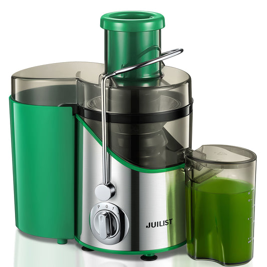 Juilist Juicer Machines, 3" Wide Mouth Juicer Extractor, 3-Speed Setting, 400W Easy to Clean, Green